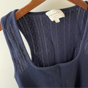 Sézane Juan top navy pointelle size S